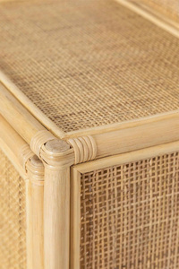 Minimal Rattan Nightstand Kidroom <b>Decor</b> Functional Bedside Table For Storage, Bedroom And Small <b>Space</b> Use - Product Image 3
