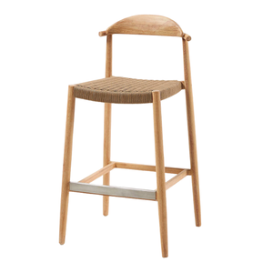 Taburete de Bar de Madera de Teca en Venta con Cordón Resistente, Diseño Moderno y Minimalista para Comedor al Aire Libre - Precio Negociable - Product Image 3