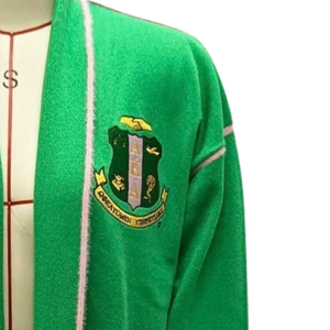 AKA Long <b>Cardigan</b> <b>Sweater</b> Green Women Sorority Inspired Open Front Knitwear Long Sleeve Casual Knitted Coat Elegant Ladies - Product Image 3