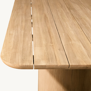 Mesa rectangular de madera de teca ecológica, apta para uso en exteriores, duradera y de buena calidad. - Product Image 3
