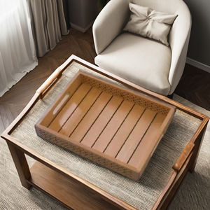 Bandeja Rectangular de Madera para Servir, Simple y Elegante, para Aperitivos o Uso Decorativo en el Hogar y la Cocina - Product Image 6