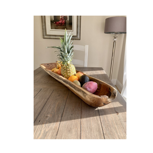 Handmade Rustic Natural Wooden <b>Bowl</b> for Fruit Storage <b>Large</b> Round Kitchen Countertop Decorative Centerpiece - Product Image 5