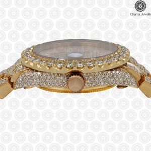 Montre de luxe Charm Jewells en acier inoxydable, cadran rond de 42 mm, cristal saphir, mouvement à quartz, chronographe, design unisexe tendance - Product Image 3