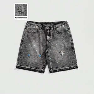 Shorts de mezclilla de nueva llegada para hombre, estilo jeans, ropa de calle con logo personalizado, color sólido, shorts de mezclilla para hombre - Product Image 5