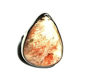 925 Sterling <b>Silver</b> Pink Scolecite Pear Cut Luxury Handmade Third Party Certified <b>Statement</b> <b>Ring</b> for Women Wedding Anniversary - Product Image 1