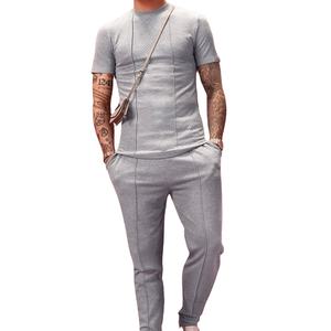 ชุดกีฬาผ้าโพลีเอสเตอร์สำหรับผู้ชายชุดวิ่งมีฮู้ดชุดวอร์มผ้าถักแบบลำลองระบายอากาศได้ดีสำหรับฤดูร้อน - Product Image 1