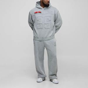 Conjunto Deportivo Unisex al por Mayor, Sudadera con Capucha y Pantalones Jogger, 350GSM, con Relieve 3D, Poliéster/Algodón, Varios Colores - Product Image 6