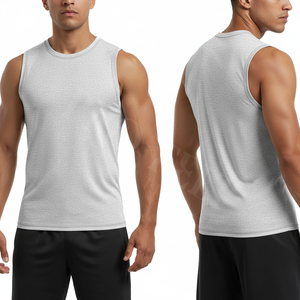 White Color Custom Sleeveless Tank Top Plain Muscle Shirt Summer Gym Cotton Blend Casual Sportswear <b>Tight</b> Fitted tank Top - Product Image 3