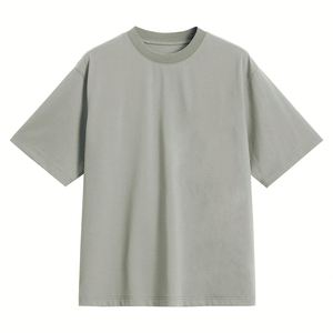Camiseta de Manga Corta para Hombre, Color Sólido, Cuello Redondo, Minimalista, Lisa, de Algodón Teñido, Verano, Básica, Holgada, Transpirable, Venta al Por Mayor - Product Image 5