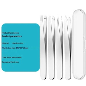 BAFA SURGICAL INSTRUMENTS BSI-ET-364 Juego de 4 Pinzas Profesionales Antiestáticas para Cejas, Negras, de Acero Inoxidable de Precisión, Rectas - Product Image 4