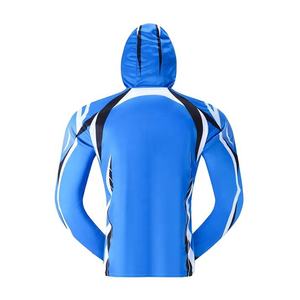 High Quality MMA Casual Color Block Mens Hooded <b>Sunscreen</b> Rash Guard Long Sleeve Lightweight Zip Polo - Product Image 3