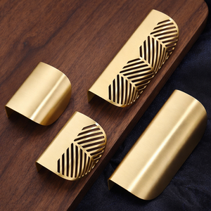 Tirador de Perfil Redondo de Latón Dorado para Muebles, Elegante Herraje para Gabinetes de Cocina, Baño, Cajones y Puertas, Venta al por Mayor - Product Image 4