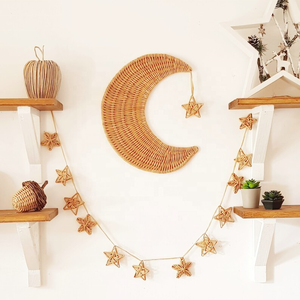 Décoration murale en rotin naturel en forme de lune et d'étoile, style bohème, pour chambre d'enfant, vente en gros en provenance du Vietnam - Product Image 3