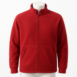 Basic Solid Color Front Zip Hoodie Sweatshirt Custom <b>Thick</b> <b>Fleece</b> Side Two Pocket Embroidery Printing Design Organic Cotton - Product Image 3