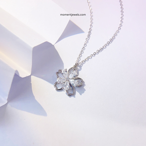 สร้อยคอเงินแท้ S925 ลายดอกไม้ ประดับเพชรซิร์โคเนีย สำหรับผู้หญิง สวมใส่ได้ทุกวัน พร้อมจี้รูปดอกไม้ สร้อยเงิน 925 - Product Image 3