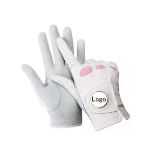 Gants de golf en cuir véritable pour hommes, best-sellers, tissu respirant, logo personnalisé, poignées antidérapantes, légers, ajustement du poignet réglable - Product Image 1