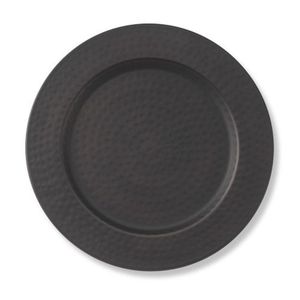Assiette de service ronde en métal perlée argentée de luxe en gros pour la décoration de table de mariage, de fête, d'hôtel, de restaurant et de banquet - Product Image 3