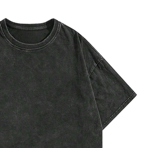 Oversized <b>Black</b> <b>T</b>-<b>Shirt</b> Men's Casual O-Neck Short Sleeve 100% Cotton Jersey Fabric <b>Plain</b> Dyed Solid Color Fit - Product Image 3