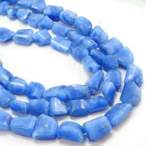 Perles de calcédoine bleue en vrac, brin de 14 pouces, 10-20 mm de long environ, pépites roulées, pour la fabrication de bijoux et bracelets, pierre précieuse en cristal - Product Image 2