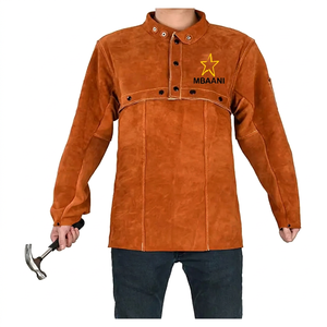Veste de sécurité en daim marron MBAANI résistante à la chaleur, vêtements de travail anti-chaleur pour la fonderie - Product Image 5