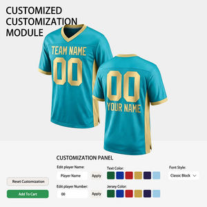 เสื้อฟุตบอลอเมริกันสไตล์ใหม่ พิมพ์ลายด้วยความร้อน ระบายอากาศได้ดี ไซส์ใหญ่ กางเกงขาสั้น ฤดูร้อน ขายส่ง เสื้อทีมฟุตบอลชาย รักบี้ - Product Image 2
