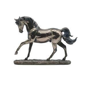 Sculpture de cheval en aluminium massif pour les grands intérieurs de maisons, avec une finition métallique riche et une forme artistique aux détails raffinés - Product Image 3