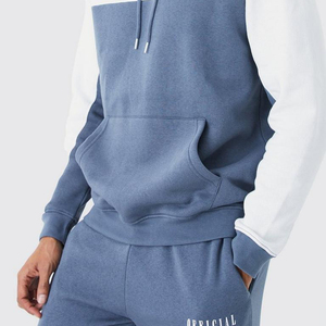 Men's Color Block Hooded 100% Cotton Run Apparel Men's Tracksuit Sportswear <b>Jogging</b> <b>Suit</b> With Side Pockets Men's Tracksuits - Product Image 6