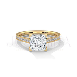925 Silver Silver Ring For Women Solitaire Princess Cut Diamond Ring for Everyday Wear Office Use And <b>Wedding</b> Elegant Gift Her - Product Image 3