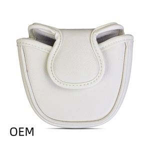 White PU Leather <b>Golf</b> Headcover Solid Color Protective Cover for Drivers and Irons - Product Image 4