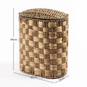 Panier ovale en jonc de mer et jacinthe d'eau, fait main, pour rangement, vente en gros, écologique, fabriqué au Vietnam - Product Image 2