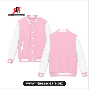 JUST FITNESS GEARS Men's Custom <b>Varsity</b> <b>Jacket</b> <b>Red</b> <b>Black</b> Front Embroidery Stand Casual Winter Wear Eco-Friendly 100% Polyester - Product Image 2