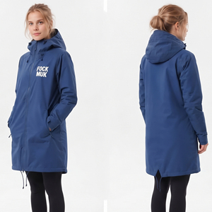 <b>Women</b> Hiking Camping <b>Long</b> <b>Hood</b> Jacket Full Zipper Waterproof Rain Coat <b>Women's</b> Embroidered Logo Outdoor Hard Shell <b>Long</b> Coat - Product Image 1