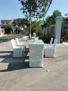 Ensemble de table et de chaises de salle à manger en polyrotin d'extérieur PRCF-018, meubles de jardin et de terrasse - Product Image 5