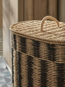 Panier en jonc de mer de qualité supérieure, fait main, naturel, écologique, bac de rangement, décoration intérieure, multi-usages, pour le linge, fabriqué au Vietnam - Product Image 2