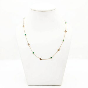 Collar con Esmeralda Natural y Diamantes en Oro Amarillo Sólido de 18K, con Engaste de Gema Verde y Racimo de Diamantes, Piedra de Nacimiento de Mayo - Product Image 5