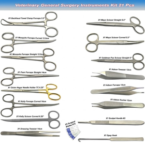 Kit d'instruments vétérinaires pour chirurgie générale, ensemble de pinces et de ciseaux pour chiens et chats - Product Image 1
