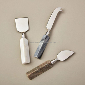 Gold Clear Blue Acrylic Handle <b>Cheese</b> <b>Knives</b> <b>Set</b> Stainless Steel Charcuterie Spreader Tableware Wholesale Custom Kitchen Decors - Product Image 3