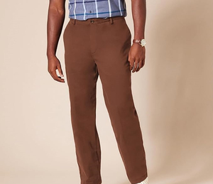 Pantalones Chinos de Algodón para Hombre, Corte Recto, Color Marrón, Cintura Media, Estilo Casual, Cierre de Botones, Estilo Otoñal, Antiarrugas, con Bolsillos Laterales - Product Image 2