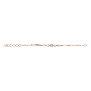 Bracelet tennis plaqué or rose avec diamants 0,25 ct taille brillant rond, motif flocon de neige, sertissage griffe, cadeau de luxe pour femme, idéal pour les fêtes - Product Image 4
