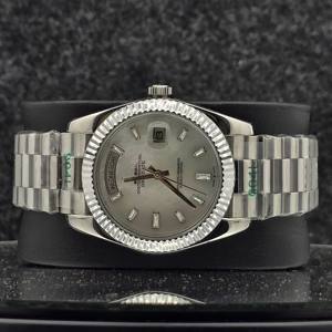 Reloj de Lujo para Hombre, de Acero Inoxidable, Mecánico Automático, con Marcadores de Diamantes Baguette, Bisel con Brazalete, Fecha, Reloj de Pulsera para Negocios - Product Image 5