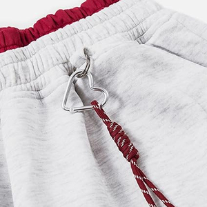 Pantalones Casuales Curvos de Doble Capa con Costuras Interiores Rojas en Contraste y Rayas Retro para Hombre, Pantalones Deportivos Holgados de Pierna Ancha - Product Image 5