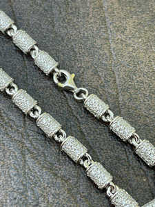 925 Sterling <b>Silver</b> Moissanite Tennis <b>Bracelet</b> Unisex Chain Link <b>Bangle</b> Round Brilliant Cut Wedding Party Jewelry - Product Image 5