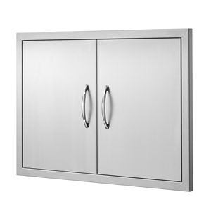 Porta di Accesso BBQ a Incasso in Acciaio Inox 30W X 21H Pollici per Cucina Esterna, Maniglie Verticali e Accessori - Product Image 5