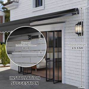 Tenda da Sole Retrattile in Lega di Alluminio con Finitura Rivestita in PVC, Larghezza Massima 6m, Illuminazione LED, Uso Residenziale - Product Image 4
