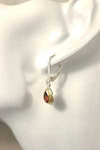 Boucles d'oreilles en grenat naturel, argent sterling 925, facettées, faites à la main, bijoux en pierres précieuses, cadeau élégant pour femmes - Product Image 3