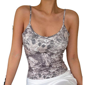 เสื้อกล้ามสายเดี่ยวทรงเข้ารูปลายพรางทันสมัย พิมพ์ลายแบบนามธรรม แฟชั่นสตรีทแวร์ฤดูร้อน รับทำแบรนด์เสื้อผ้าผู้หญิง - Product Image 2