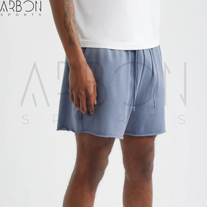 Shorts tricotés unis de haute qualité, légers, bleu pastel, style vintage, pour entraînement et musculation, dernière collection - Product Image 3