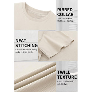 T-shirt Ringer Homme Qualité Premium Épaules Tombantes Tenue Estivale Quotidienne Décontractée Streetwear Écologique - Product Image 6