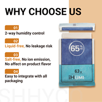 Sachet de contrôle d'humidité Ihumi 65% 62% pour fleurs séchées 8g, sachet ou paquet humidor, pack d'humidification bidirectionnel Grovebag pour la maturation du chanvre