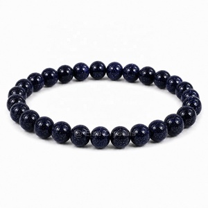 Bracelet artisanal en pierre de lune bleue, pierre naturelle scintillante, inspiration énergétique, vente en gros, bracelet en cristal - Product Image 1